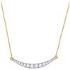 Image 1 : 1 CTW Natural Diamond Curved Bar Pendant 10K Yellow Gold