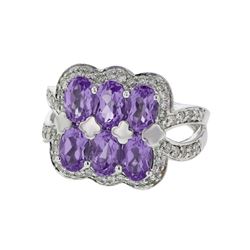 18K WhiteGold 3.09CTW Citrine Fashion Ring - REF-89N3A