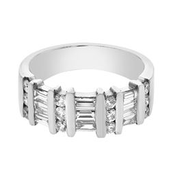 Platinum 1.1CTW Baguette Fashion Ring - REF-198H6W