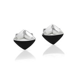 Genuine 0.14 TCW 14K White Gold Ladies Cuff Links - REF-72W7H