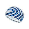 Image 1 : 1.75 CTW Blue Colored Diamond Cocktail Ring 10K White Gold