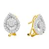 Image 1 : 1.25 CTW Natural Diamond Omega-back Cluster Earrings 14K Yellow Gold