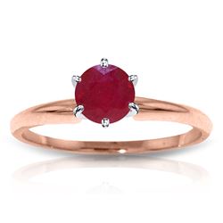 Genuine 0.65 ctw Ruby Ring Jewelry 14KT Rose Gold - REF-28M5T