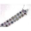 Image 1 : 14KWhite Gold 17.25CTW Sapphire MultiRow Bracelet - REF-811W2H
