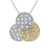 Image 1 : Genuine 0.27 TCW 14K Two Tone Gold Ladies Pendant - REF-40A2N