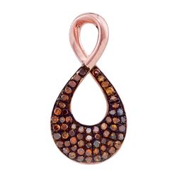 0.14 CTW Red Colored Diamond Infinity Cluster Pendant 10K Rose Gold