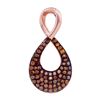 Image 1 : 0.14 CTW Red Colored Diamond Infinity Cluster Pendant 10K Rose Gold