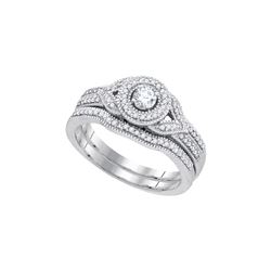 0.38 CTW Natural Diamond Bridal Engagement Ring 10K White Gold