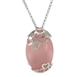 Genuine 0 TCW 14K White Gold Ladies Necklace - REF-104F2M