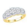 Image 1 : 0.63 CTW Natural Diamond Flower Cluster Ring 10K Yellow Gold