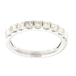 14K White Gold 0.9CTW Ladies Diamond Ring - REF-132A5N