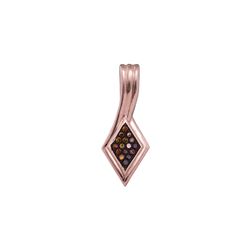 0.05 CTW Red Colored Diamond Cluster Pendant 10K Rose Gold