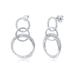 Genuine 0.8 TCW 14K White Gold Ladies Earring - REF-118M2F