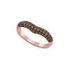 Image 1 : 0.33 CTW Cognac-brown Colored Diamond Chevron Band 10K Rose Gold