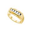 Image 1 : 0.48 CTW Natural Diamond Channel-Set Mens Masculine Band 14K Yellow Gold