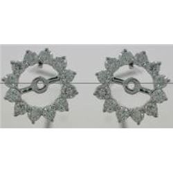 14K White Gold 0.66CTW Diamond Earring Jackets - REF-76W9H