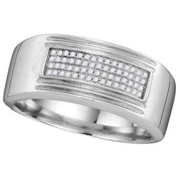 0.16 CTW Mens Natural Diamond Anniversary Band 10K White Gold