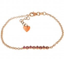 Genuine 1.55 ctw Ruby Bracelet Jewelry 14KT Rose Gold - REF-62W7Y
