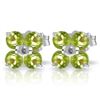 Image 1 : Genuine 1.15 ctw Peridot Earrings Jewelry 14KT White Gold - REF-19R3P
