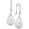 Image 1 : 0.5 CTW Natural Diamond Teardrop Dangle Earrings 10K White Gold