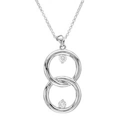 14K White Gold 0.31CTW Diamond Necklace - REF-67N6A