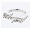 Image 1 : Round & Baguette Bypass-Shank Diamond Ring in 18K White Gold - REF-176F6M