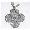 Image 1 : 14K White Gold 1.04CTW Diamond Necklaces - REF-129R7K