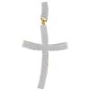 Image 1 : 1.10 CTW Mens Natural Diamond Curved Contoured Roman Cross Charm Pendant 10K Yellow Gold