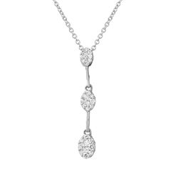 Genuine 0.5 TCW 18K White Gold Ladies Pendant - REF-47A5N