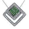 Image 1 : 14K TwoToneGold 1.43CTW Diamond&Tsavorite Pendant w/ Chain - REF-100H2W