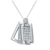 Image 1 : 0.32 CTW 14K White Gold Ladies Slider with Chain - REF-59R6K