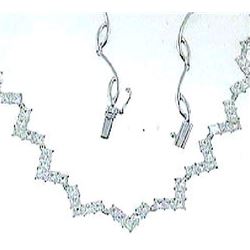 18K White Gold 10.31CTW Diamond Necklaces - REF-1607W5H