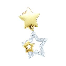 0.1 CTW Natural Diamond Star Dangle Earrings 10K Yellow Gold
