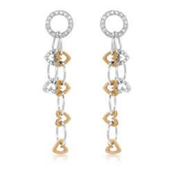 Genuine 0.56 TCW 18K Two Tone Gold Ladies Earring - REF-147N4A