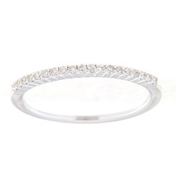 14K White Gold 0.19CTW Diamond Band Ring - REF-26Y5X