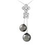 Image 1 : 14K Gold 22.53 CTW Pearl & Diamond Necklace - REF-137R5K