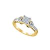 Image 1 : 0.1 CTW Natural Diamond Heart Love Cluster Ring 10K Yellow Gold