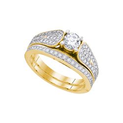 1 CTW Natural Diamond Bridal Engagement Ring 14K Yellow Gold