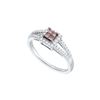 Image 1 : 0.33 CTW Cognac-brown Colored Princess Invisible-set Diamond Fine Ring 14K White Gold