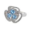 14K WhiteGold 1.74CTW Topaz&Diamond Cocktail Ring - REF-87A5N