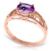 Genuine 1.15 ctw Amethyst Ring Jewelry 14KT Rose Gold - REF-32M3T