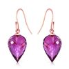 Genuine 19 ctw Amethyst Earrings Jewelry 14KT Rose Gold - REF-28R4P