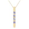 Genuine 0.35 ctw Tanzanite Necklace Jewelry 14KT Yellow Gold - REF-29N3R