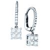 Image 1 : 0.83 CTW Natural Diamond Cluster Dangle Earrings 18K White Gold