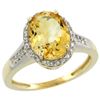 Natural 2.49 ctw Citrine & Diamond Engagement Ring 10K Yellow Gold - REF-31N9G