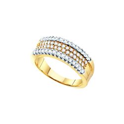 0.75 CTW Natural Pave-set Diamond Daily Fine Band 14K Yellow Gold