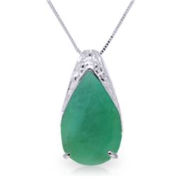 Genuine 3.5 ctw Emerald Necklace Jewelry 14KT White Gold - REF-59W8Y