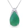 Genuine 3.5 ctw Emerald Necklace Jewelry 14KT White Gold - REF-59W8Y