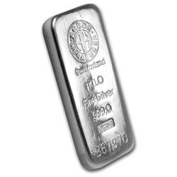 Genuine 1 kilo 0.999 Fine Silver Bar - Argor/Heraeus