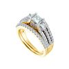 1.25 CTW 3-stone Princess Natural Diamond Ring 14K Yellow Gold